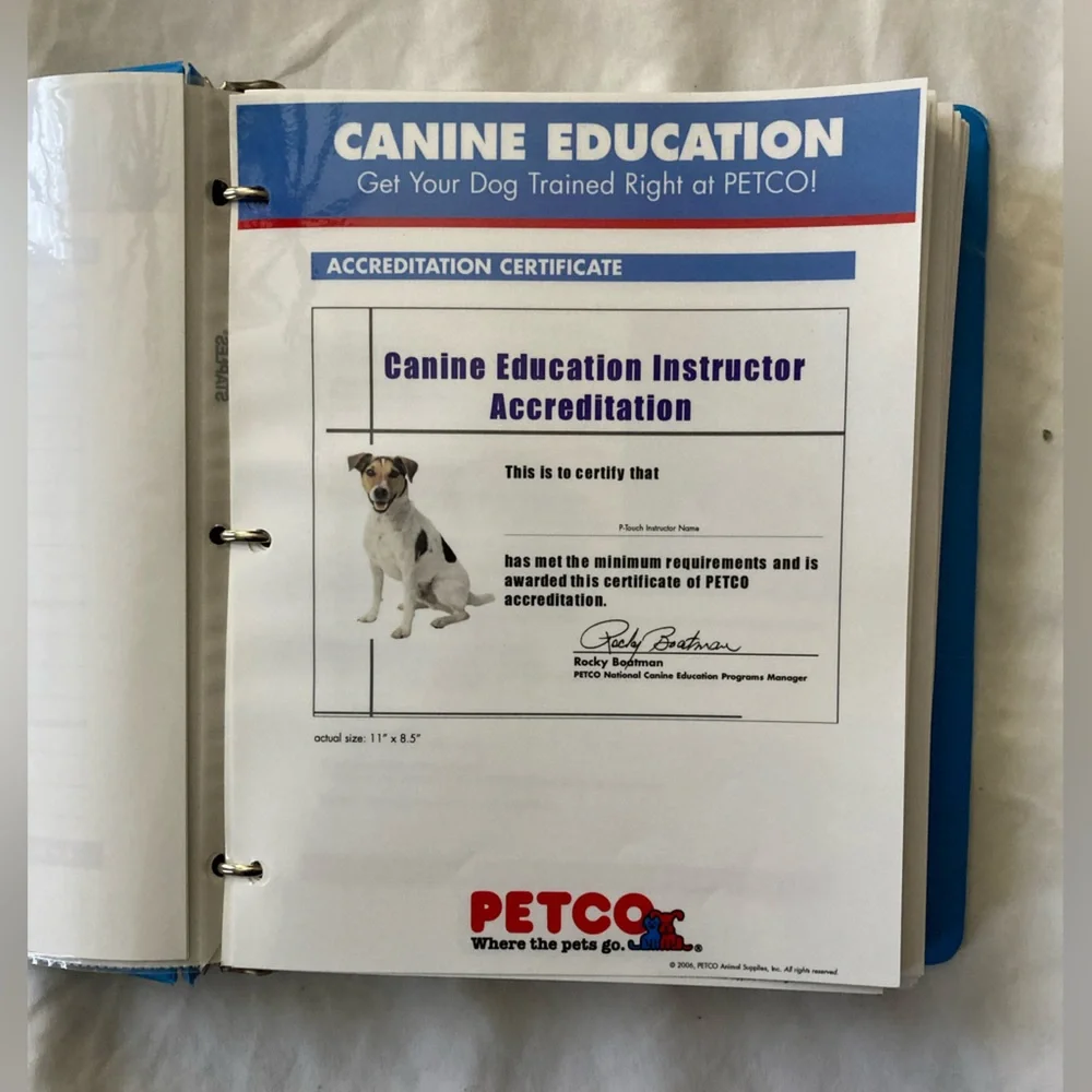Official Petco Canine Education Training Binder
